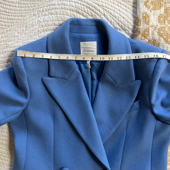 Avec Les Filles Double Breasted Wool Blend Coat in Silverlake Blue - Picture 12 of 14